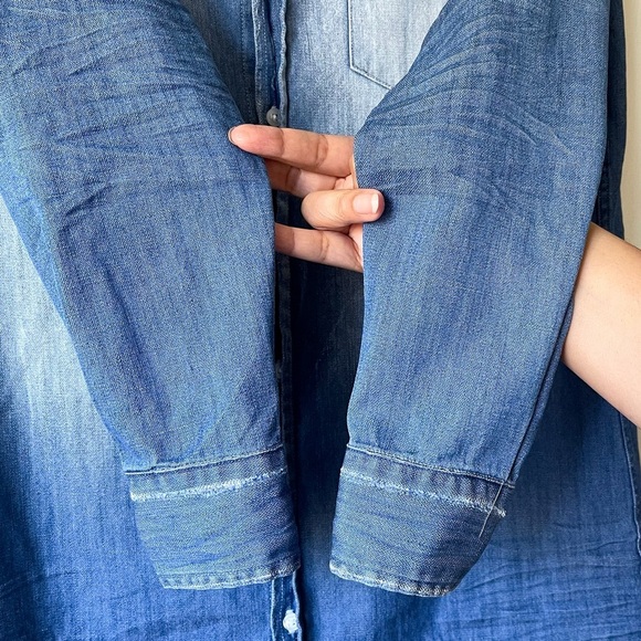 Frank & Eileen Mary Mini Shirtdress Distressed Vintage Wash Denim XXS EUC - Picture 4 of 12